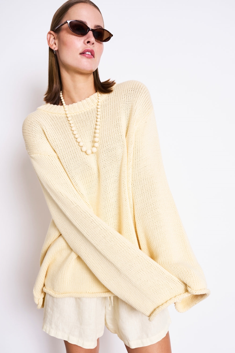 Image of JAN 'N JUNE dames vegan Jumper Sona Lichtgeel