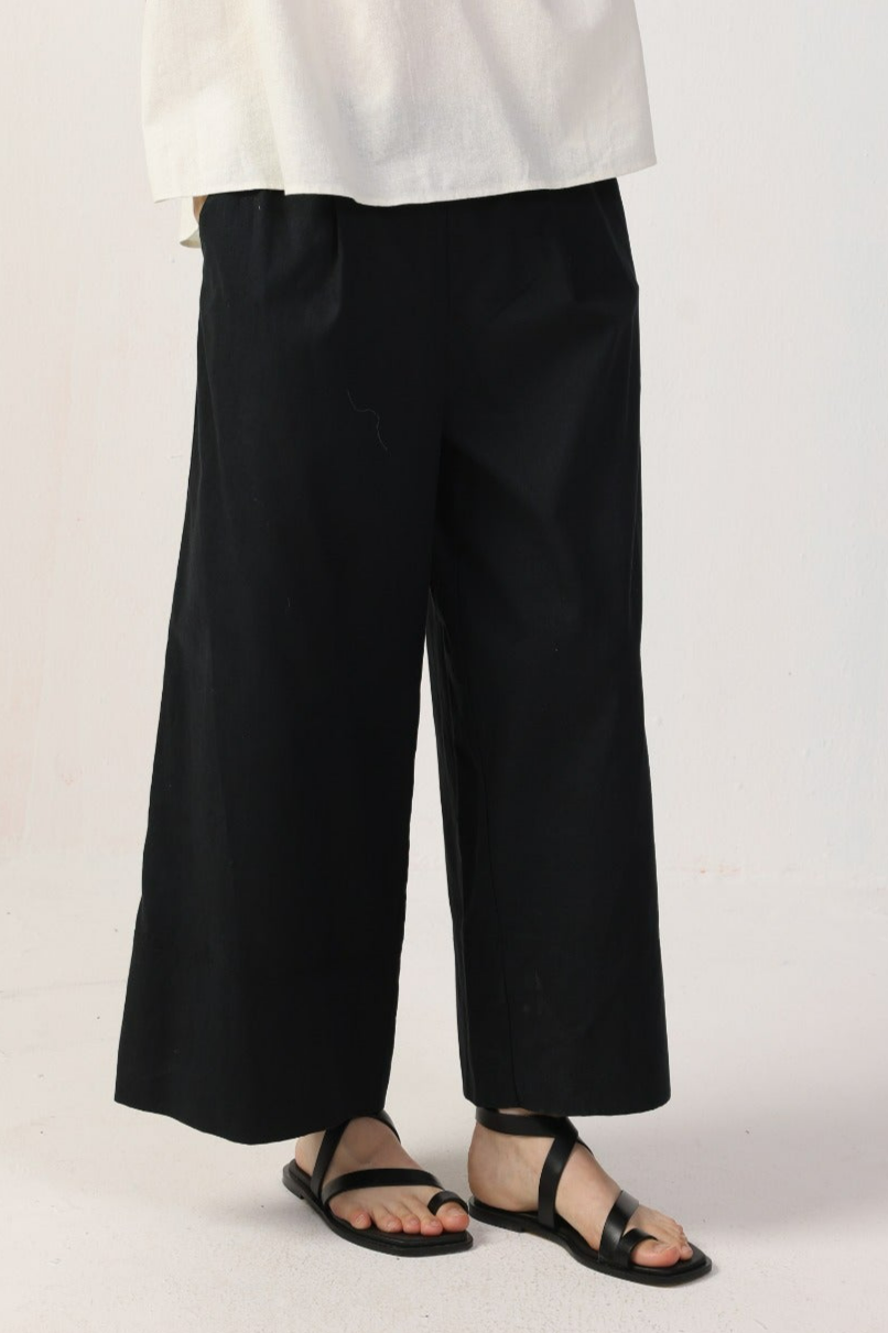 Neu Nomads Damen vegan Hose Cropped Brisa Schwarz