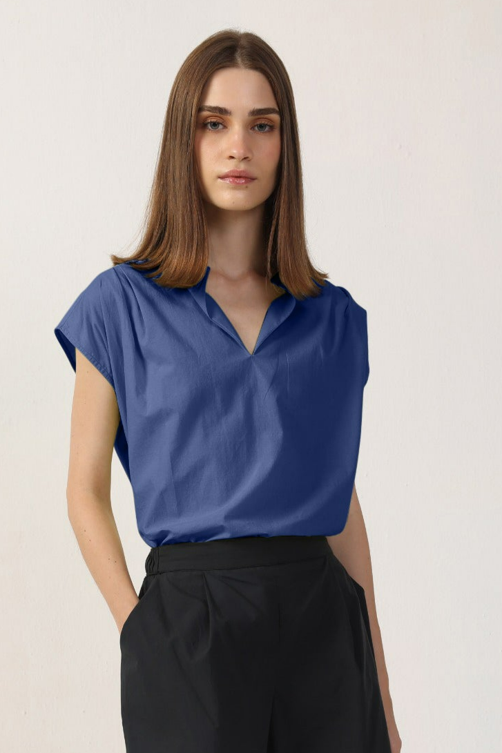 Image of Neu Nomads dames vegan Blouse Elettra Bluejay
