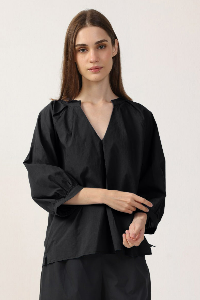 Neu Nomads Damen vegan Bluse Estee Schwarz