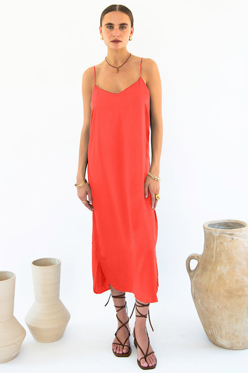 Neu Nomads US Damen vegan Kleid Slip Easy Coral