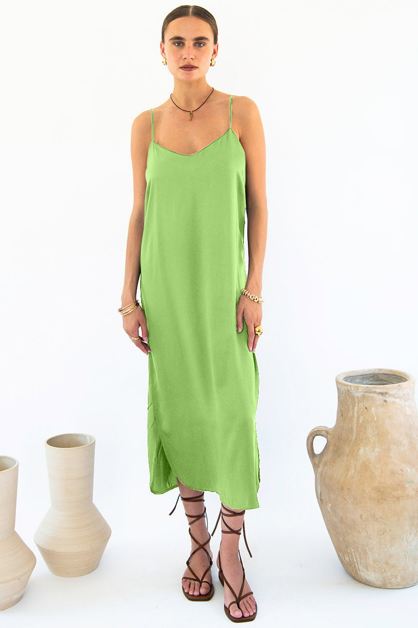 Neu Nomads US Damen vegan Kleid Slip Easy Midi Emerald