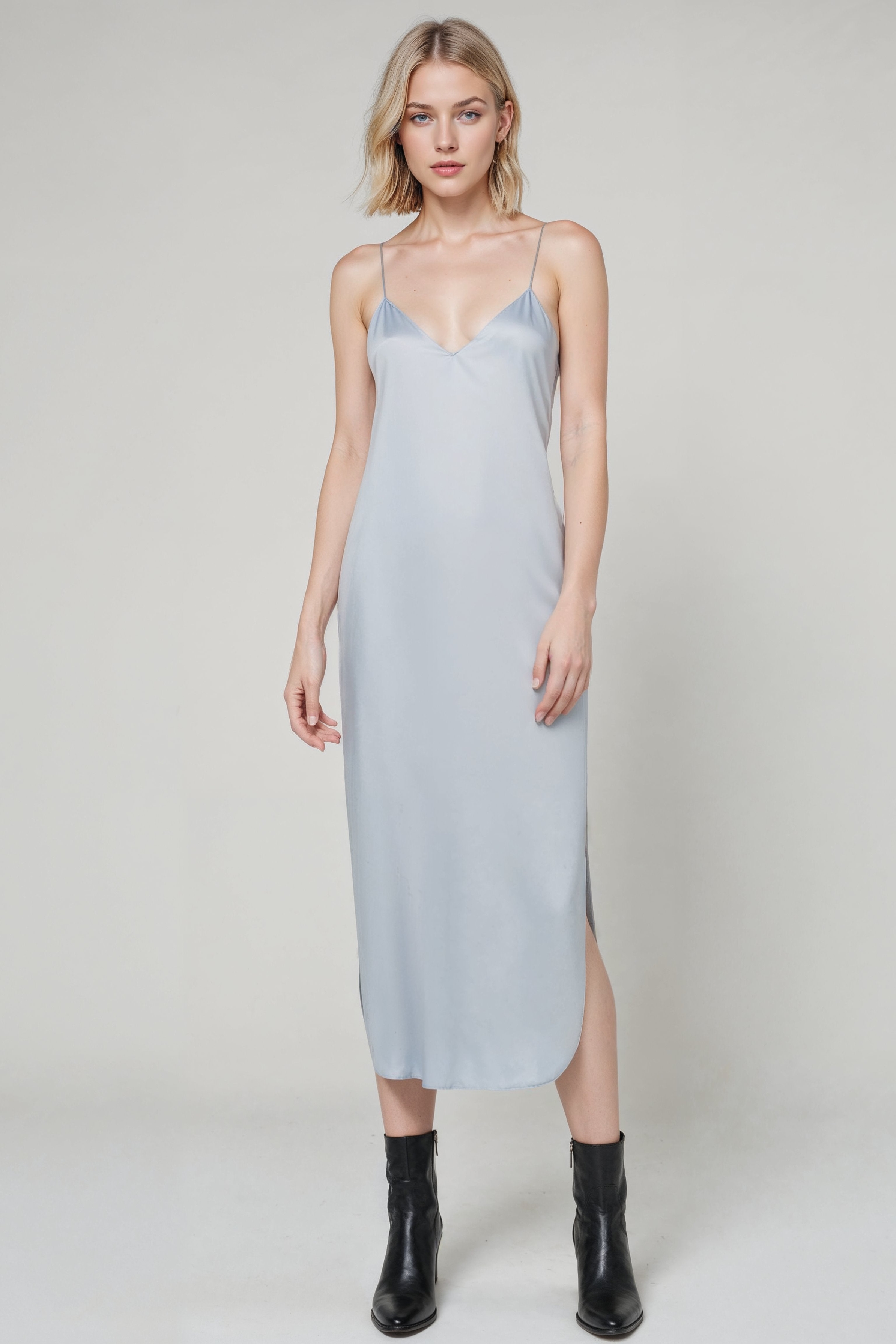 Neu Nomads US Damen vegan Kleid Slip Gitta Eisblau