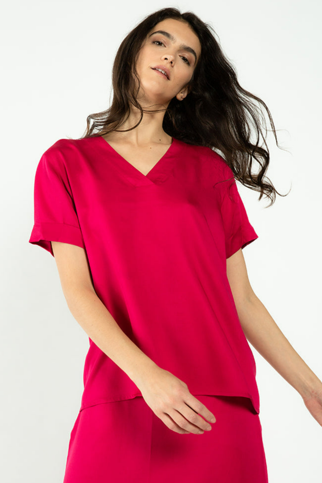 Neu Nomads Damen vegan Bluse Keeley Fuchsia