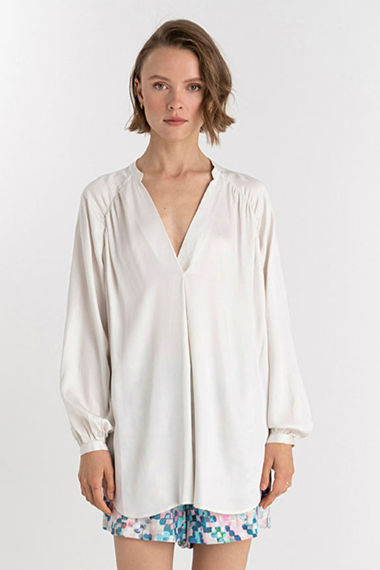Neu Nomads Damen vegan Bluse Sunita SchneeweiÃŸ