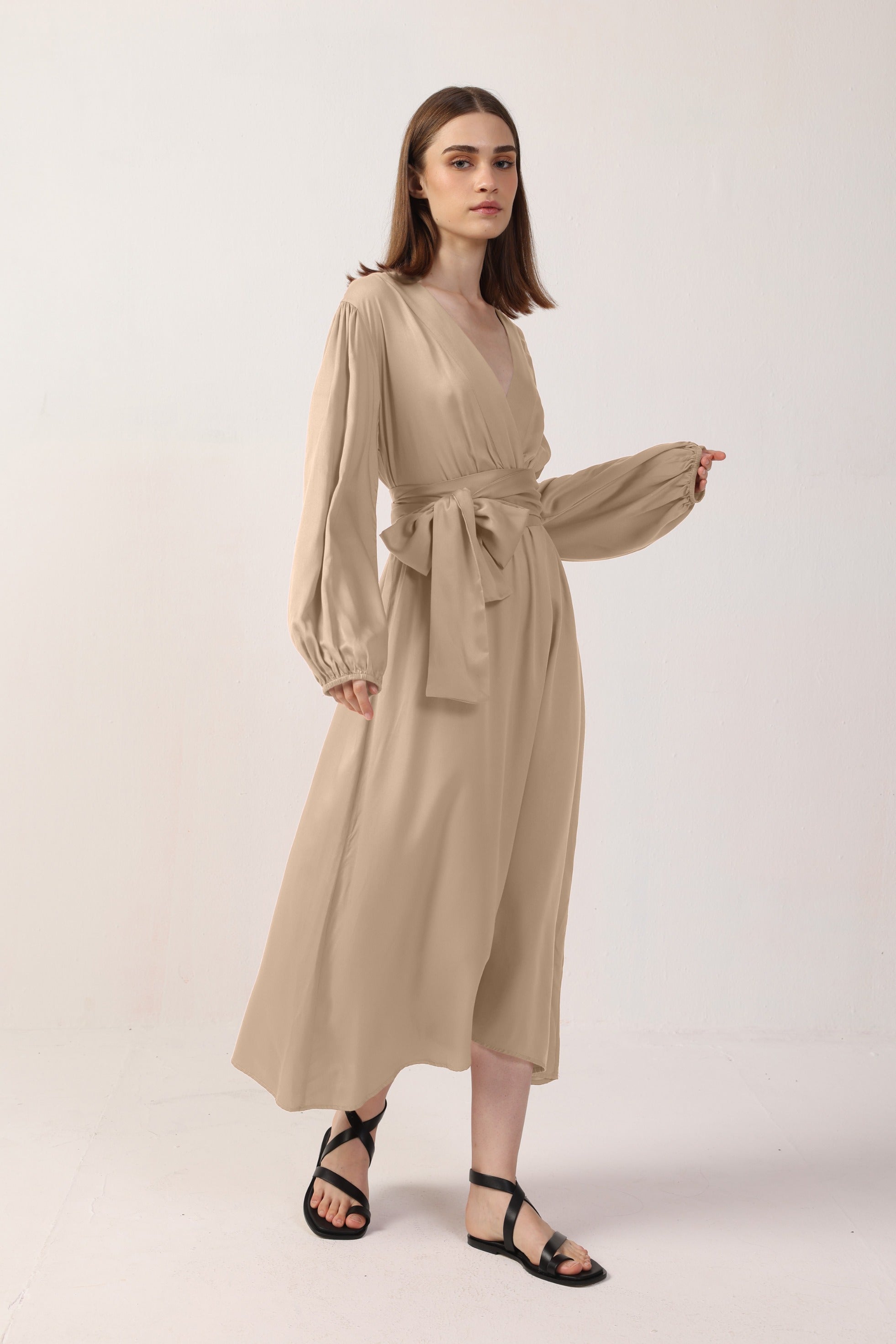 Neu Nomads Damen vegan Kleid Rachel Langarm Goldie