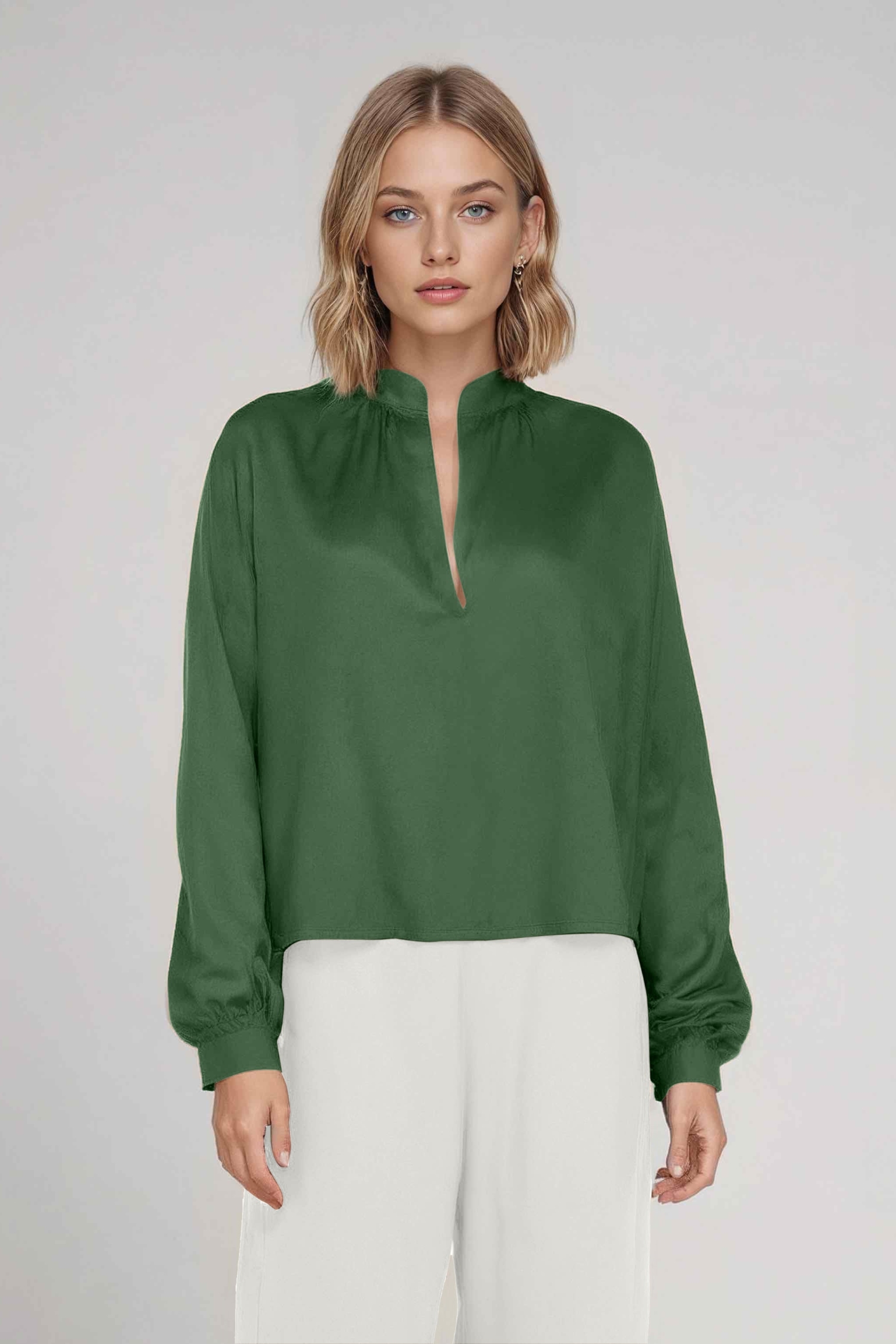 Neu Nomads Damen vegan Bluse Juno Moss