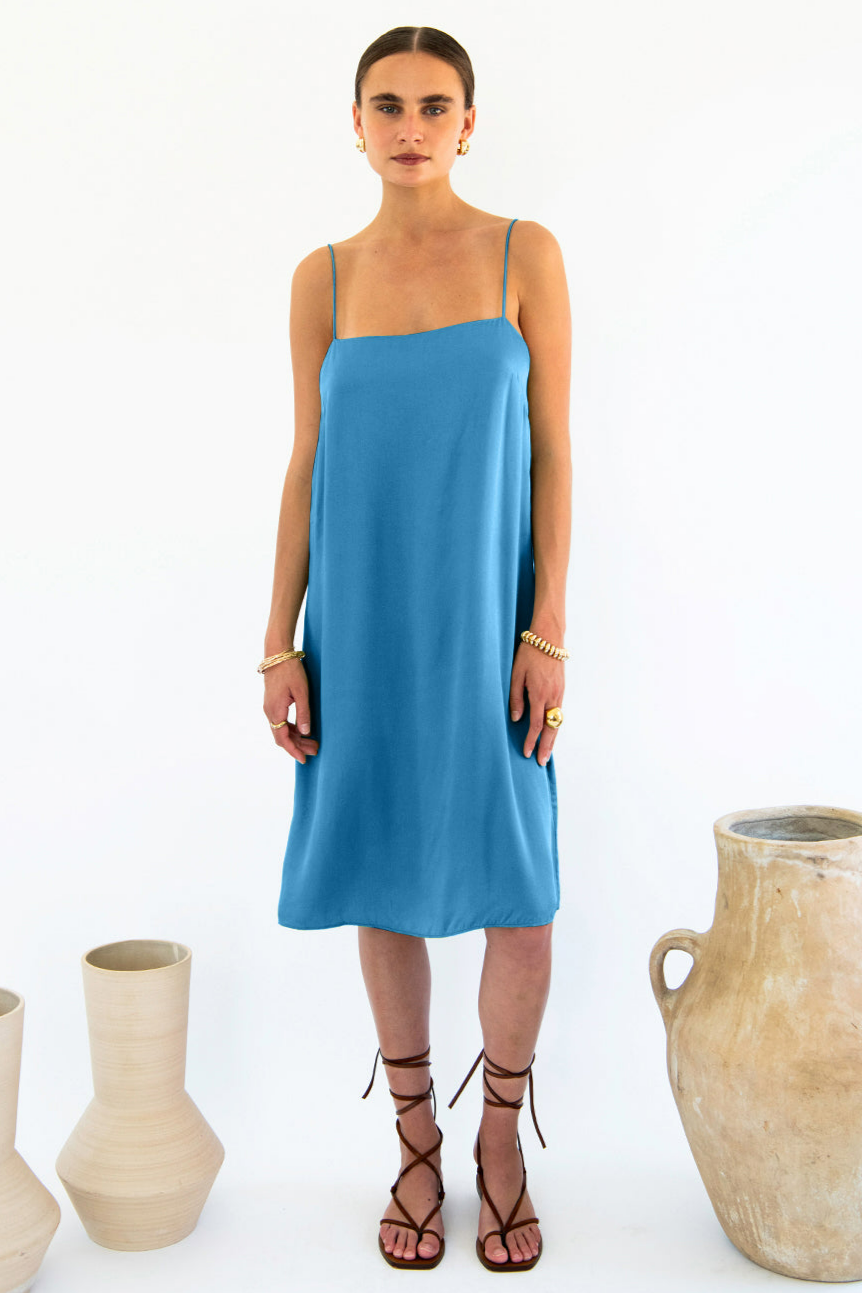 Neu Nomads Damen vegan Slip Dress Julianne Boxy Ocean
