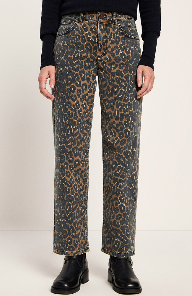 LANIUS Damen vegan Jeans Relaxed Leo Print