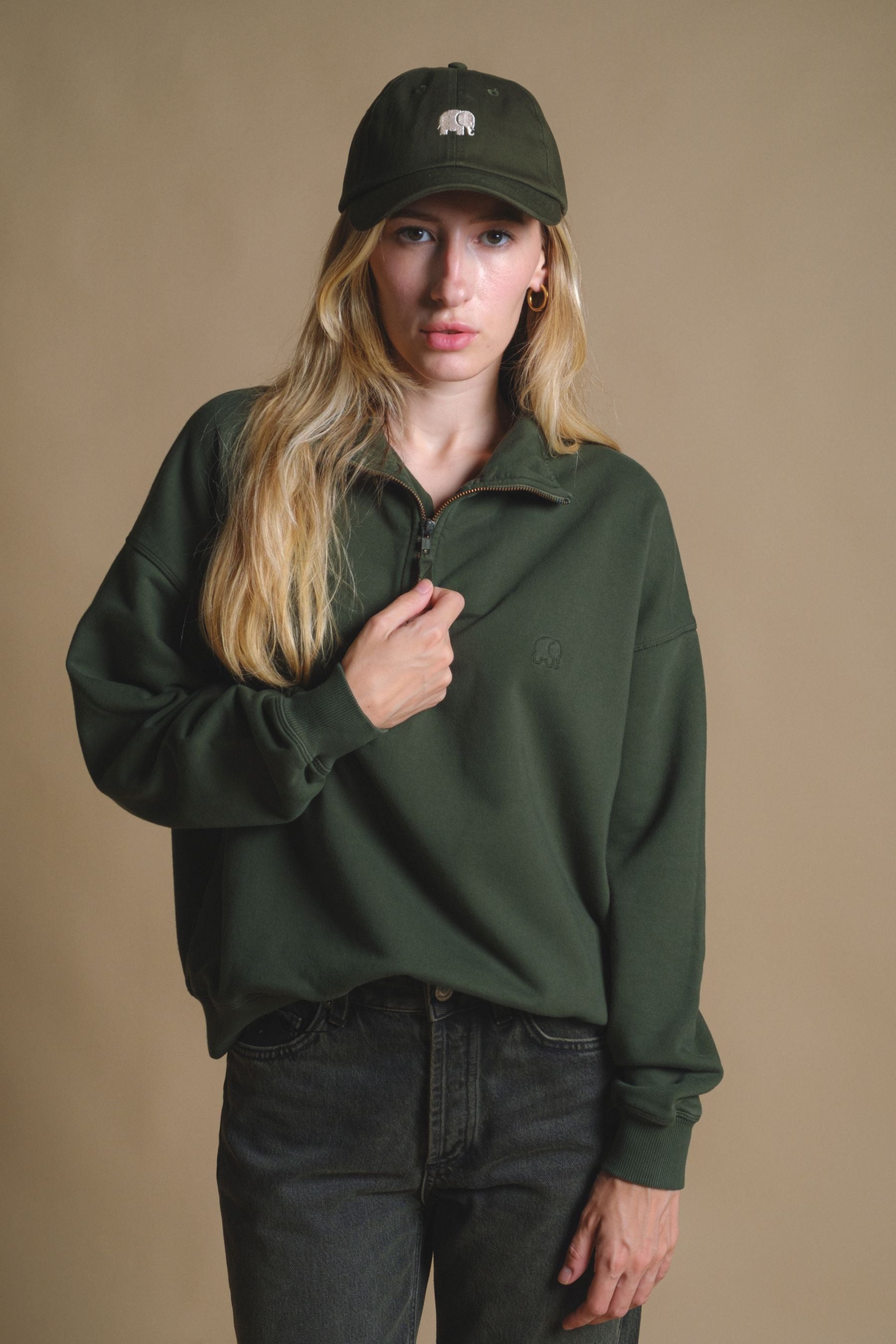 Trendsplant Damen vegan Pullover Essential Heavyweight Kombu GrÃ¼n