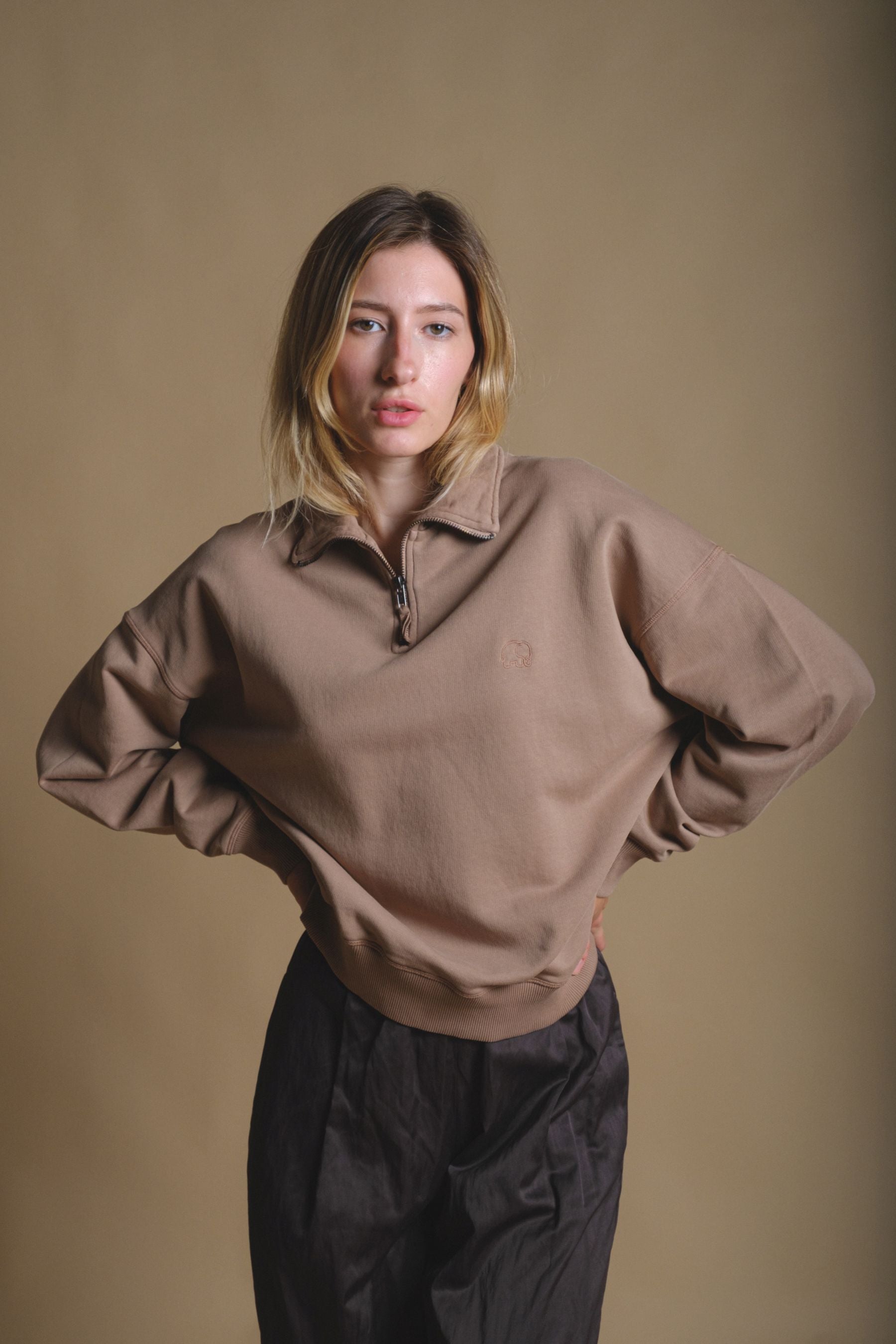 Trendsplant Damen vegan Pullover Essential Heavyweight Caribou