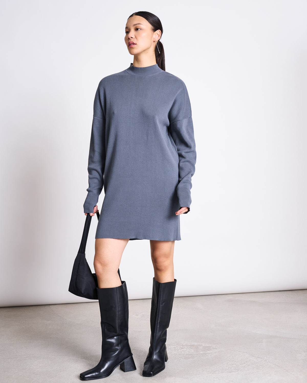 JAN 'N JUNE womens vegan Knit Dress Nuna Turbulence Grey