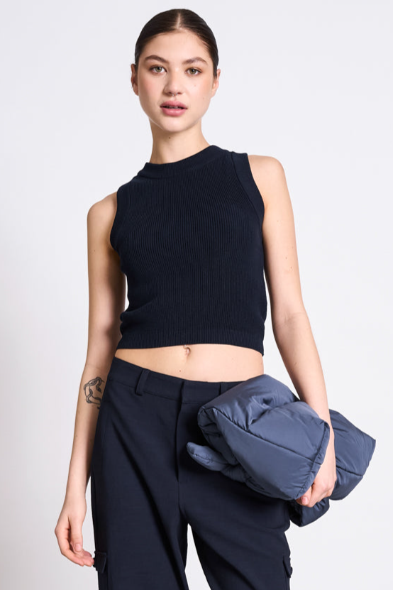 Image of JAN 'N JUNE dames vegan Gebreide Top Garda Nachtblauw