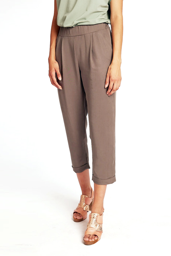 WiDDA Damen vegan Hose Plissee Jupp Grau/Beige