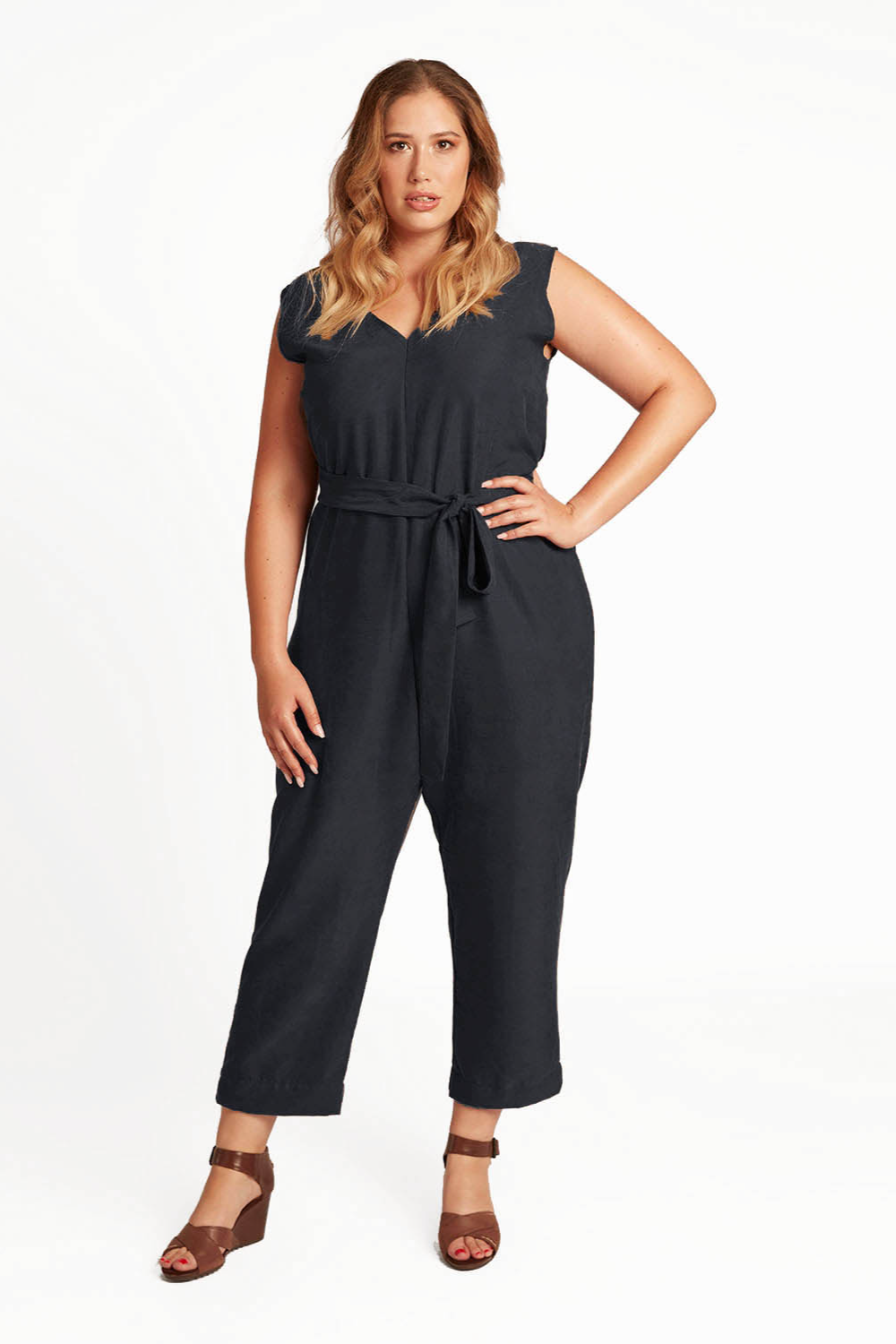 Widda Damen vegan Jumpsuit Enibas Dunkelblau