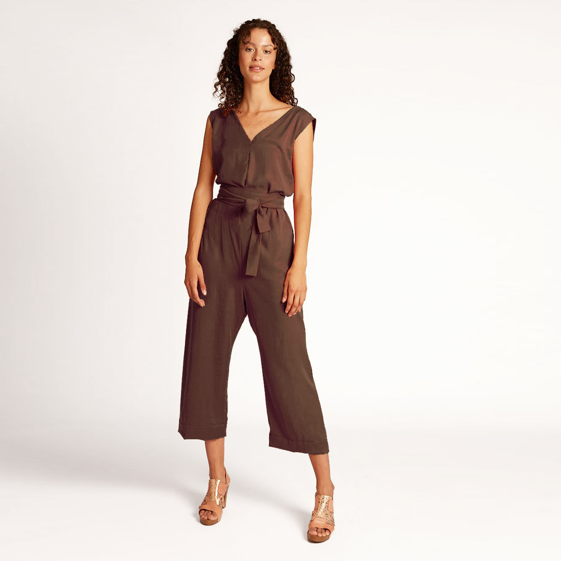 Widda womens vegan Jumpsuit Enibas Taupe Brown