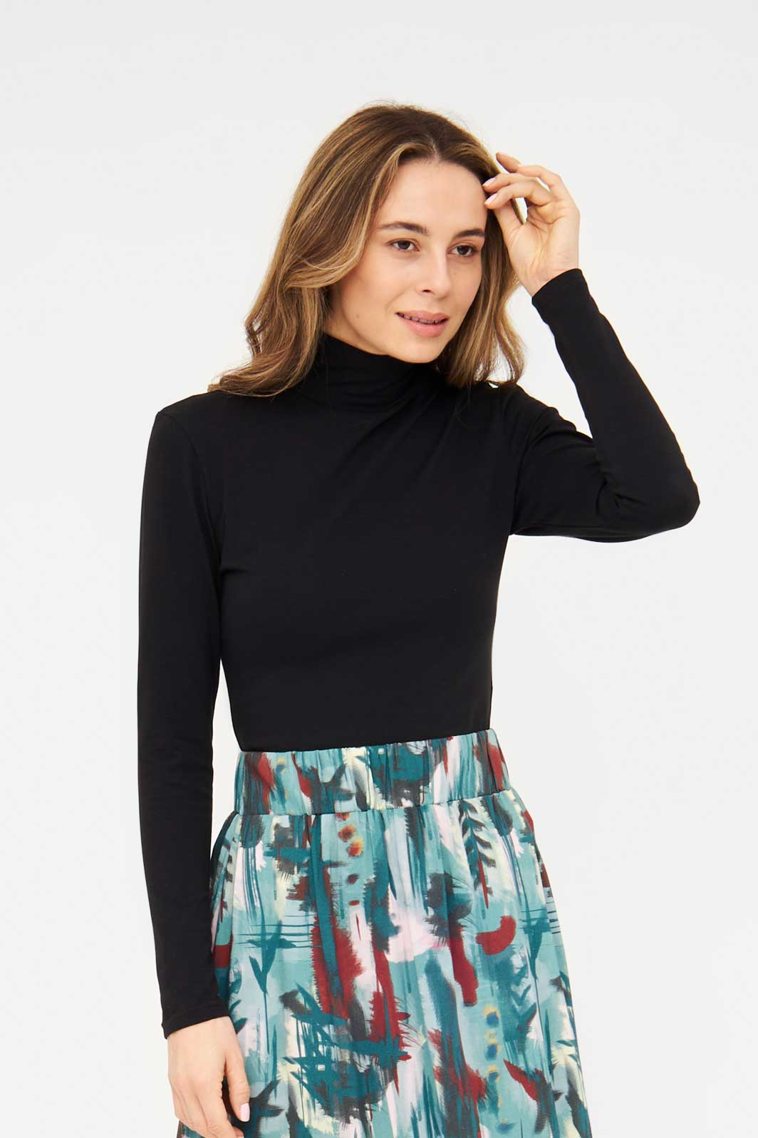 Widda Damen vegan Top Rollkragenpullover Neo Schwarz