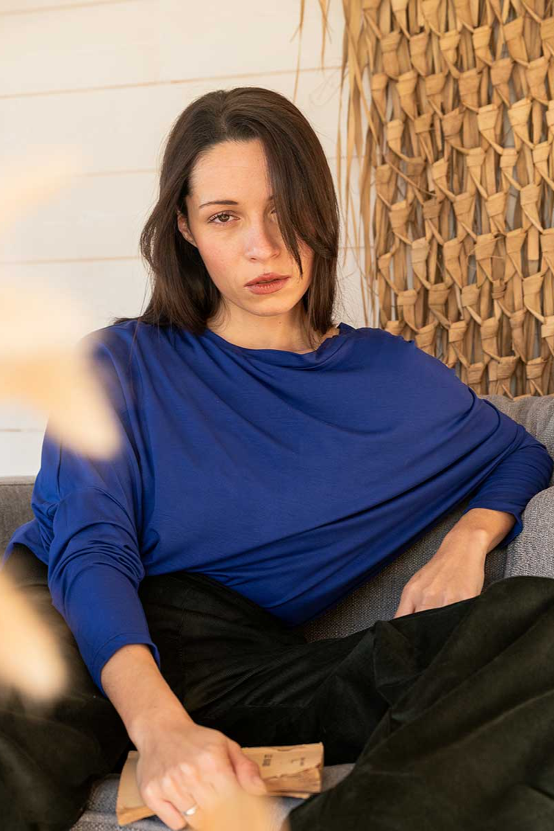 Image of Widda dames vegan Lange Mouwen Slabby Kobaltblauw