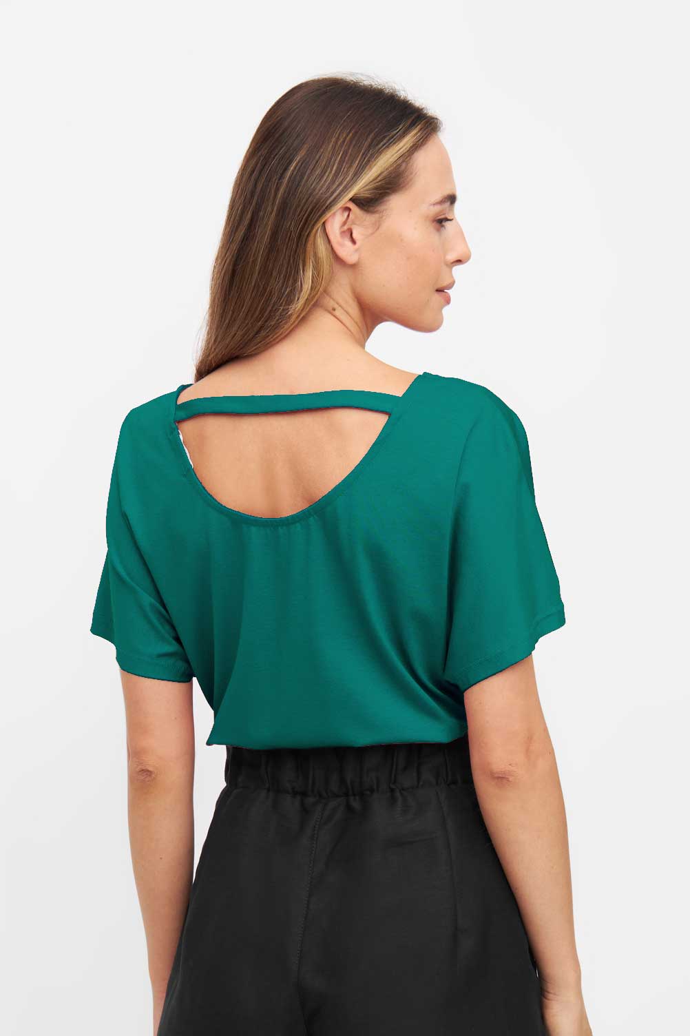 Widda Damen vegan T-Shirt RÃ¼ckenfrei Fari Petrol
