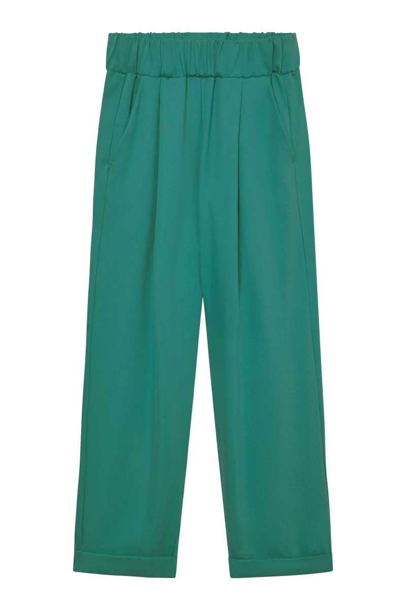 Widda Damen vegan Hose Plissee Jupp Petrol