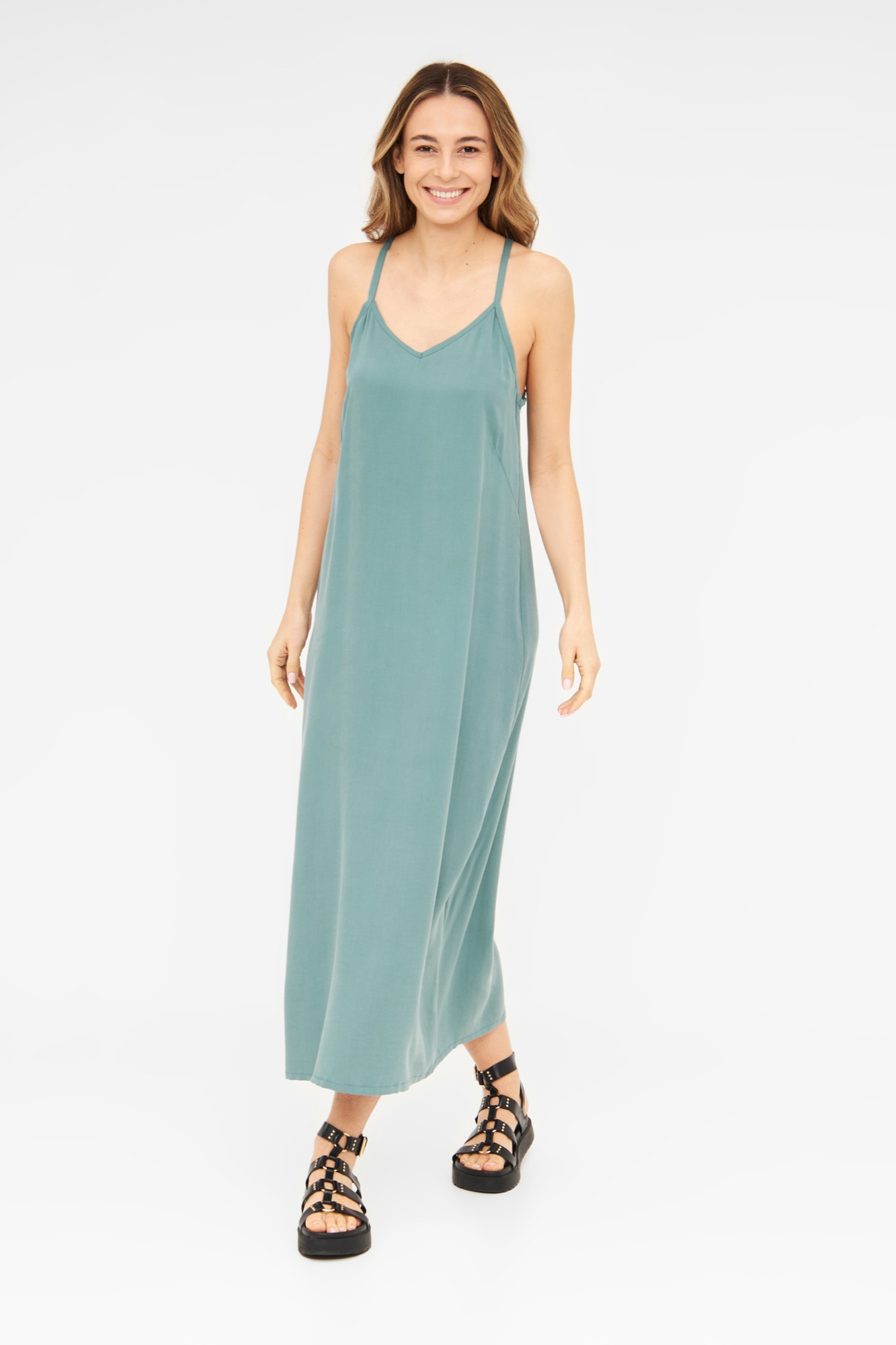Widda Damen vegan Kleid Maxisi Aqua Mint
