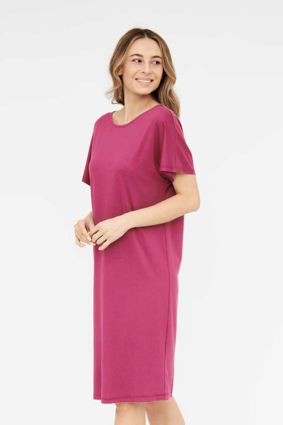 Image of Widda dames vegan Jurk Zonder Rug Farlo Roze