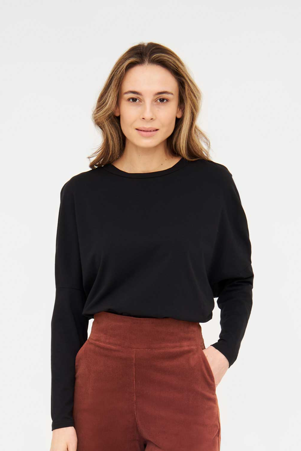 Widda Damen vegan Longsleeve Slabby Schwarz