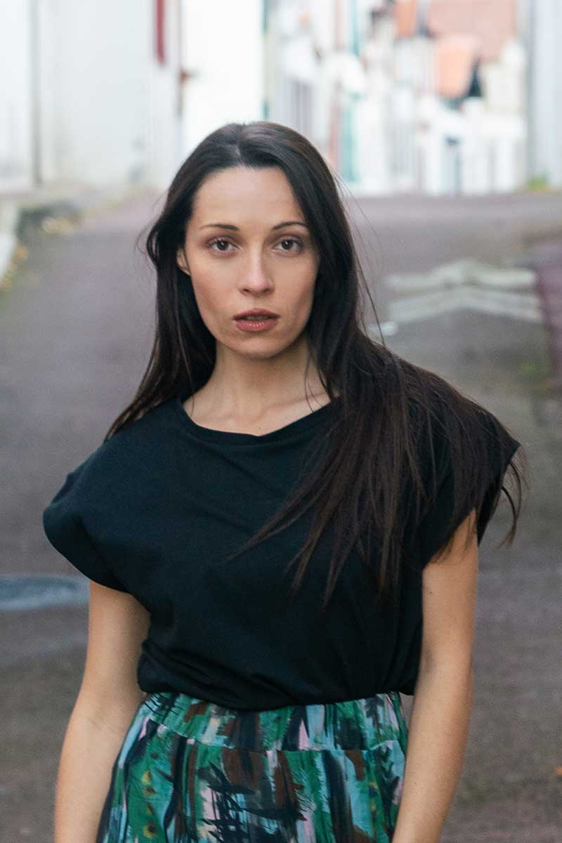 Image of Widda dames vegan T-Shirt Basic Zwart