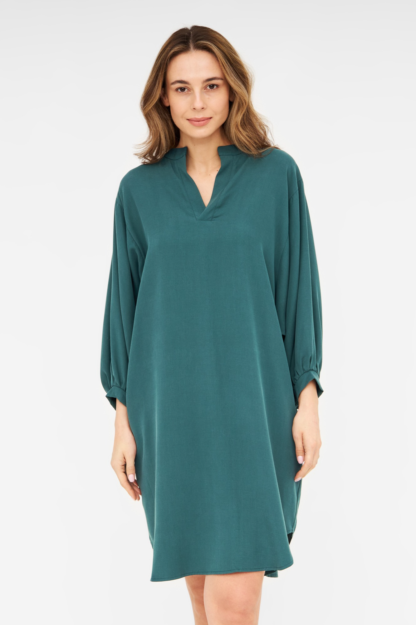 Widda Damen vegan Bluse Tunika Banya Tiefsee Petrol