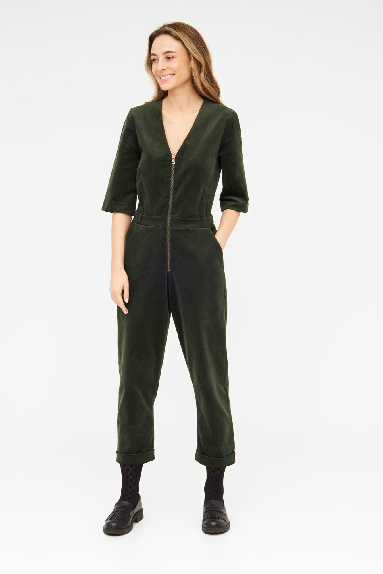 Widda Damen vegan Jumpsuit Kris DunkelgrÃ¼n