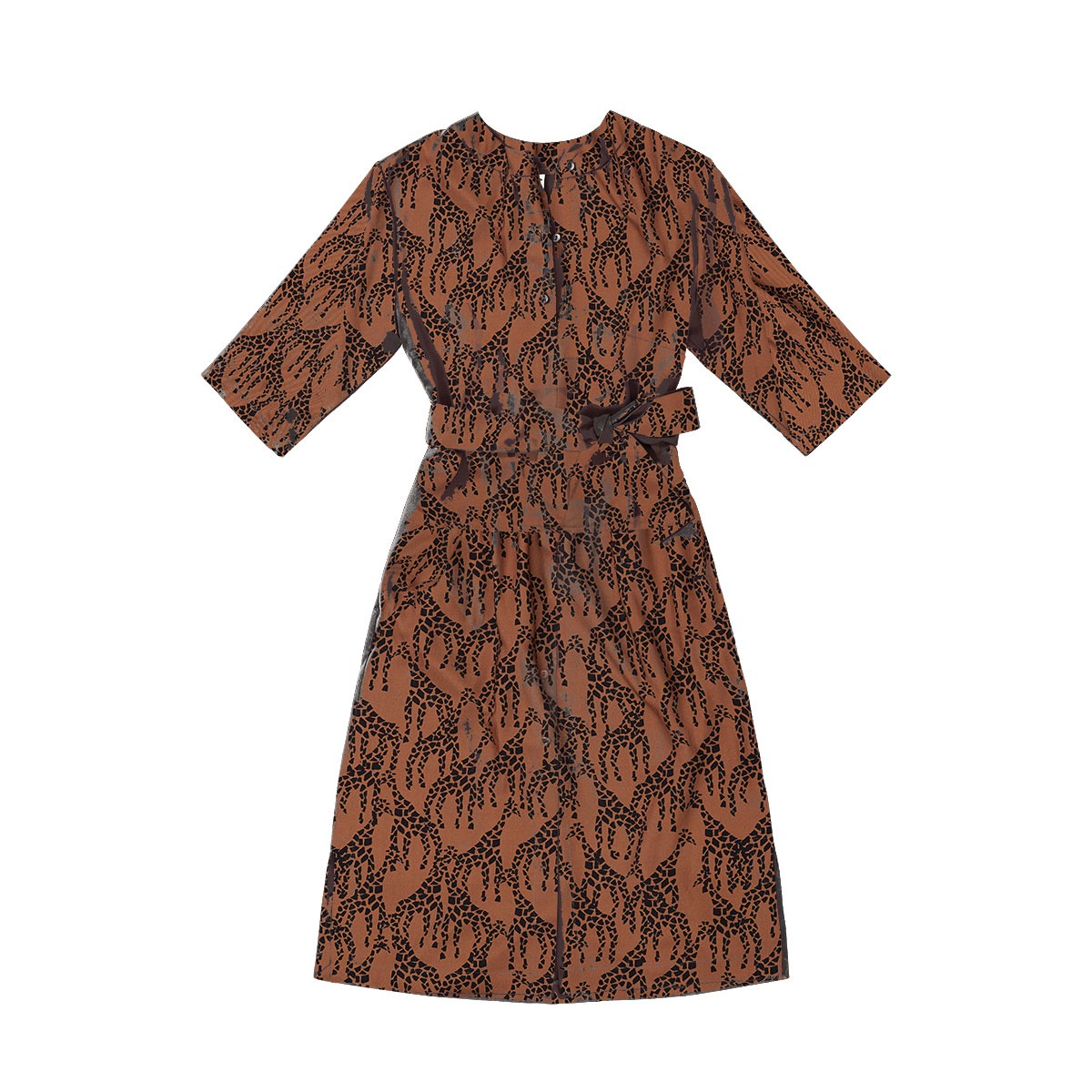 Widda Dress Baya Giraffe Print Ochre
