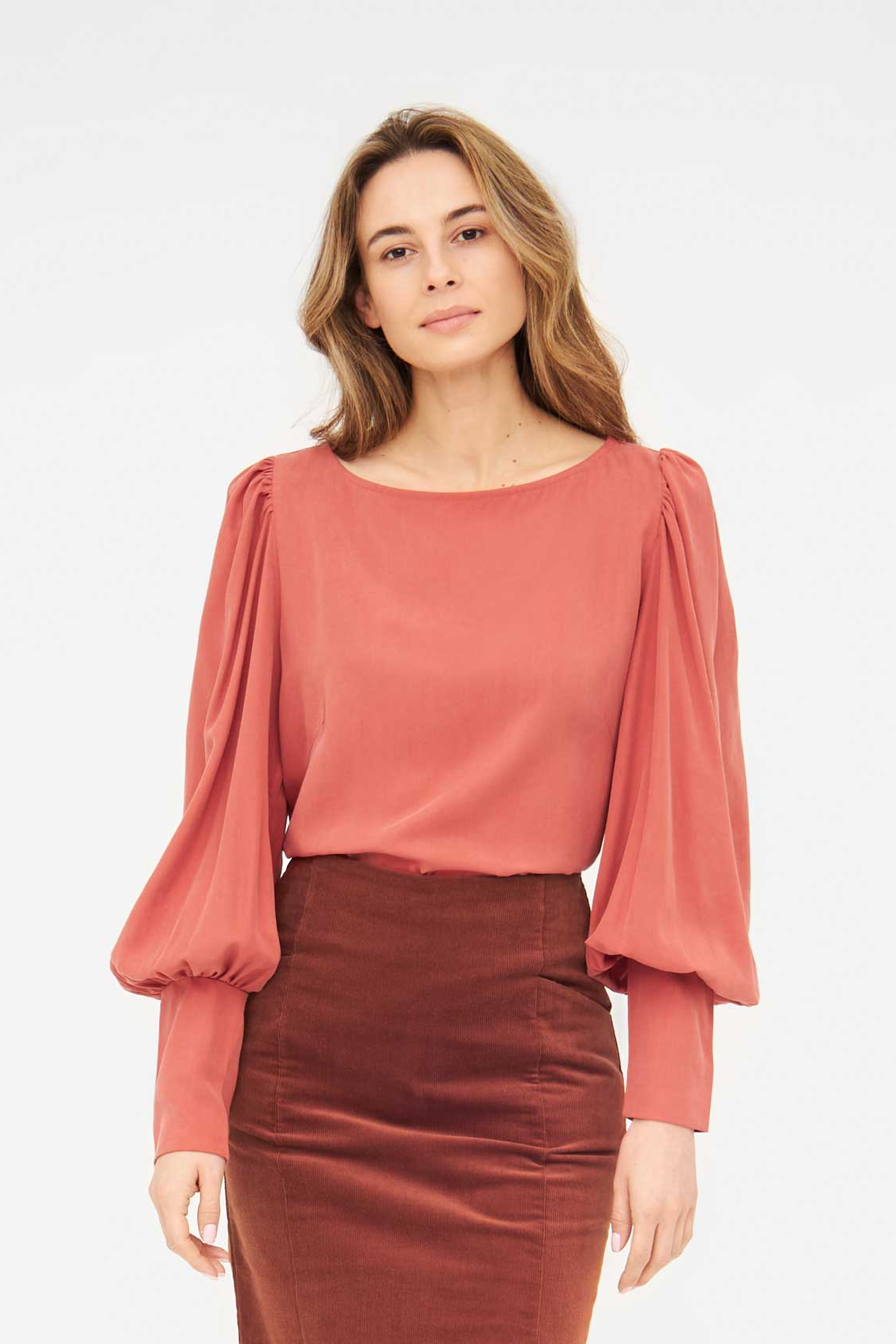 Widda Damen vegan Bluse Cava Terracotta
