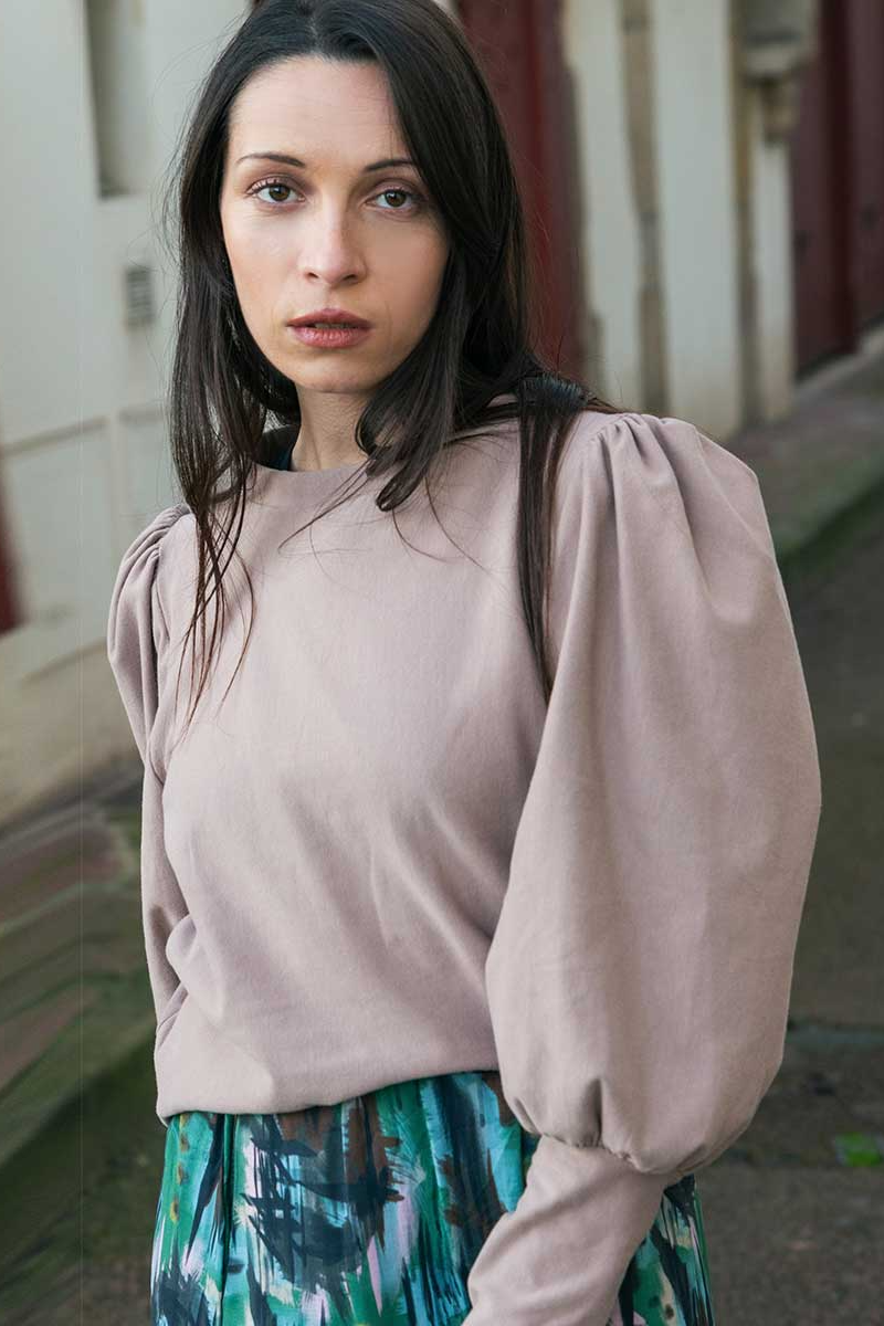 Widda Damen vegan Pullover Koile Taupe