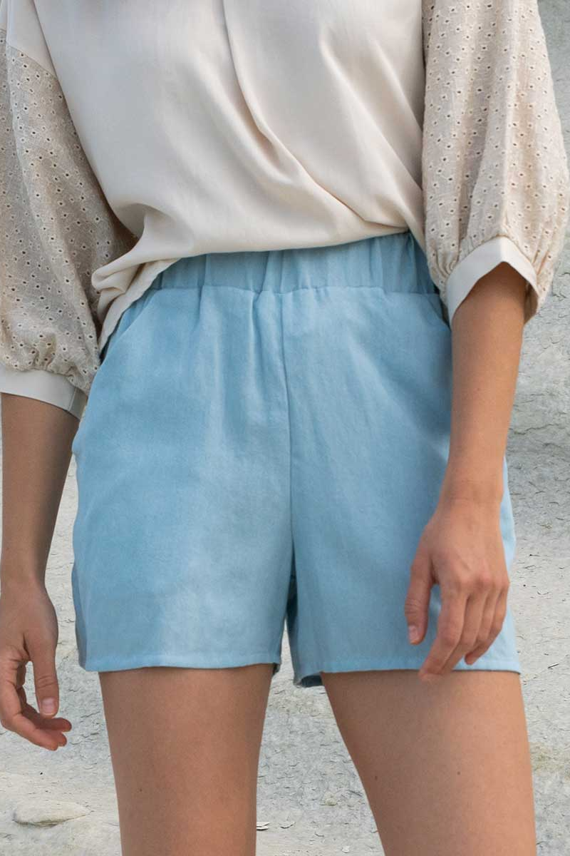 Widda Damen vegan Shorts Shorti Denim Blau