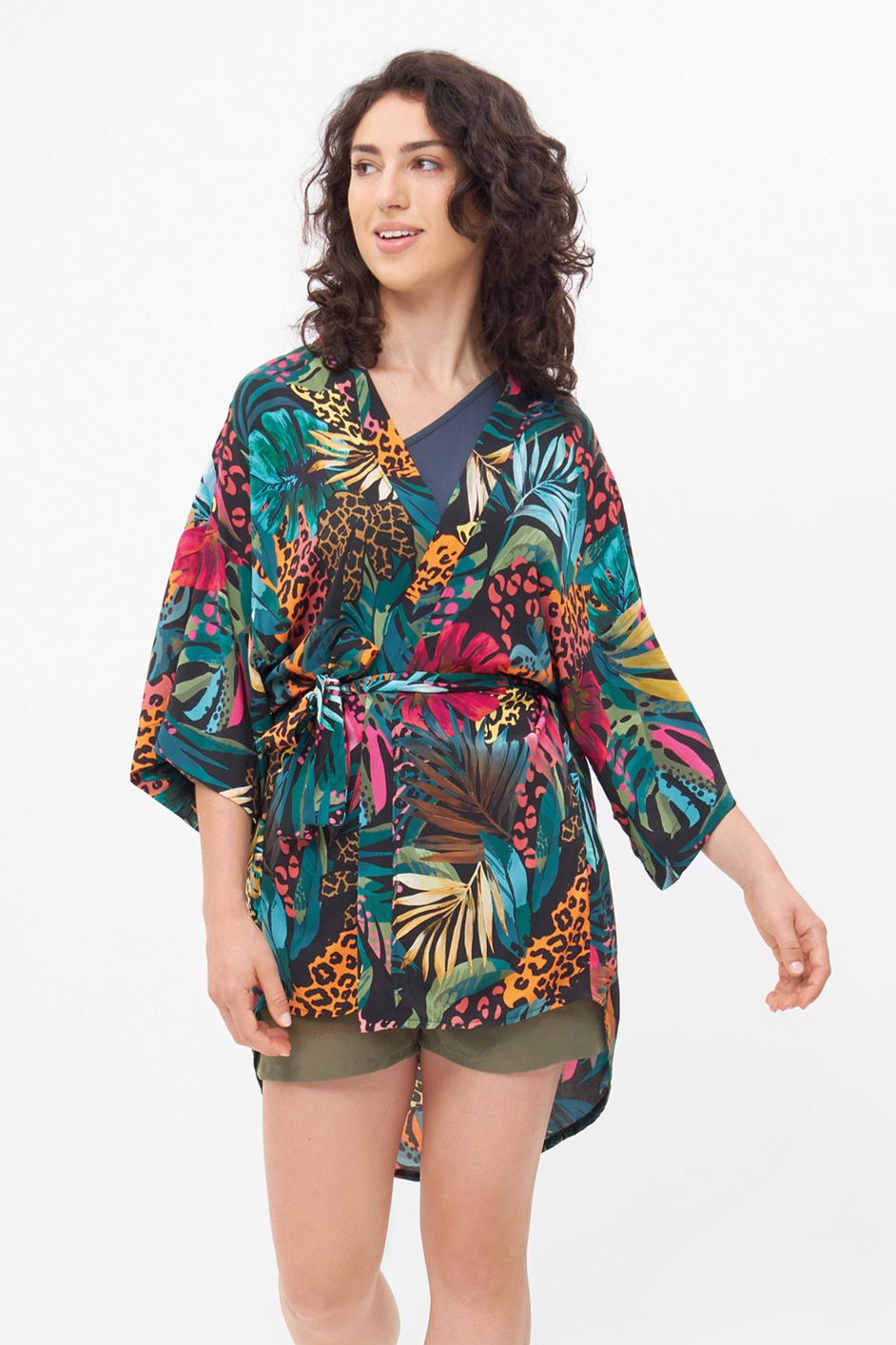Widda Damen vegan Jacke Uma Tropic Print Multicolor