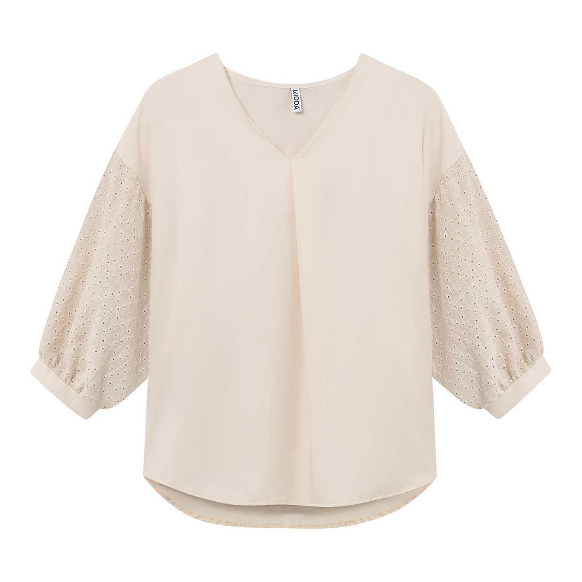 Widda womens vegan Blouse Statement Mava Natural Beige