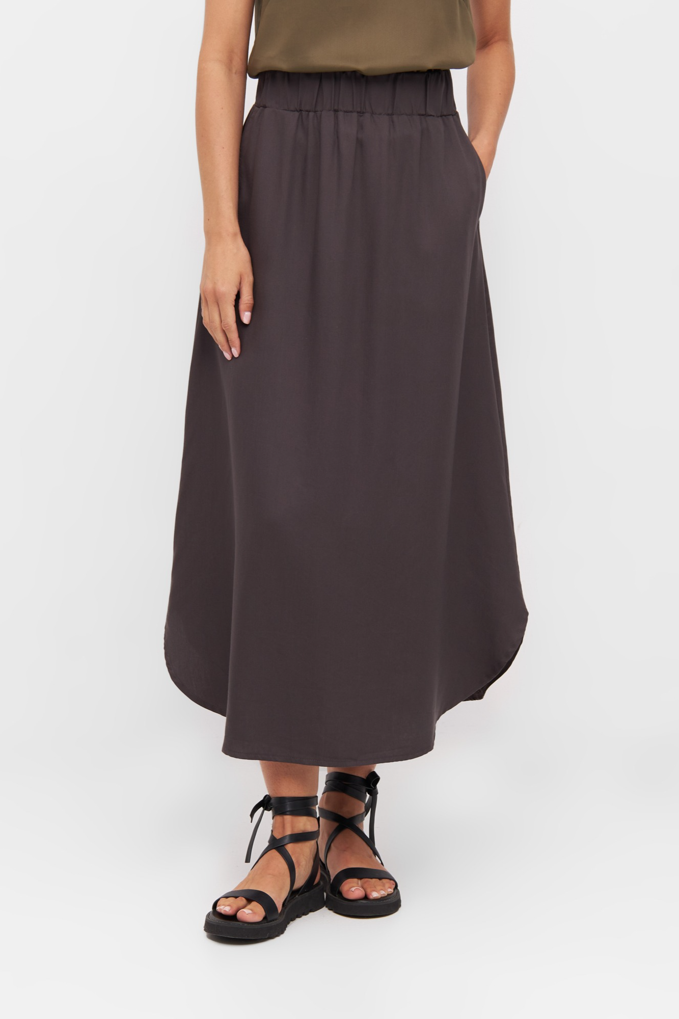 Image of Widda dames vegan Rok Julip Taupe Bruin