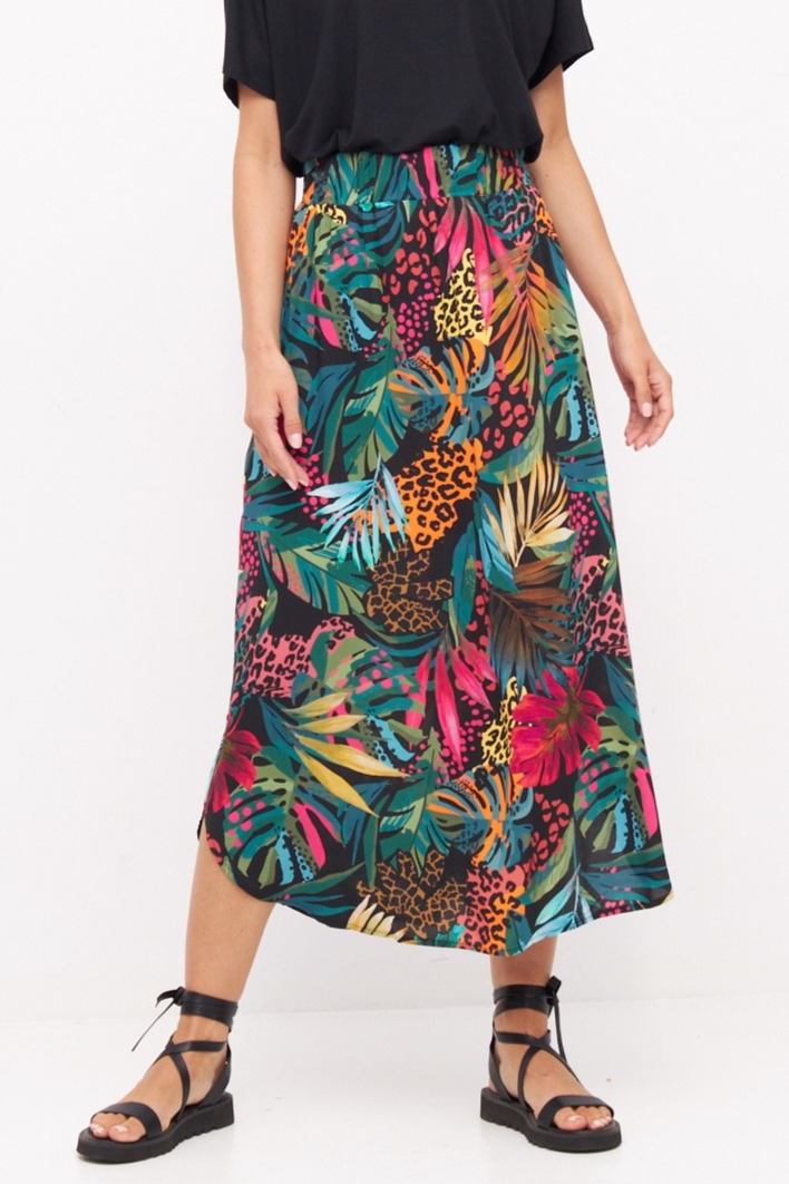Image of Widda dames vegan Rok Julip Tropic Patroon Veelkleurig