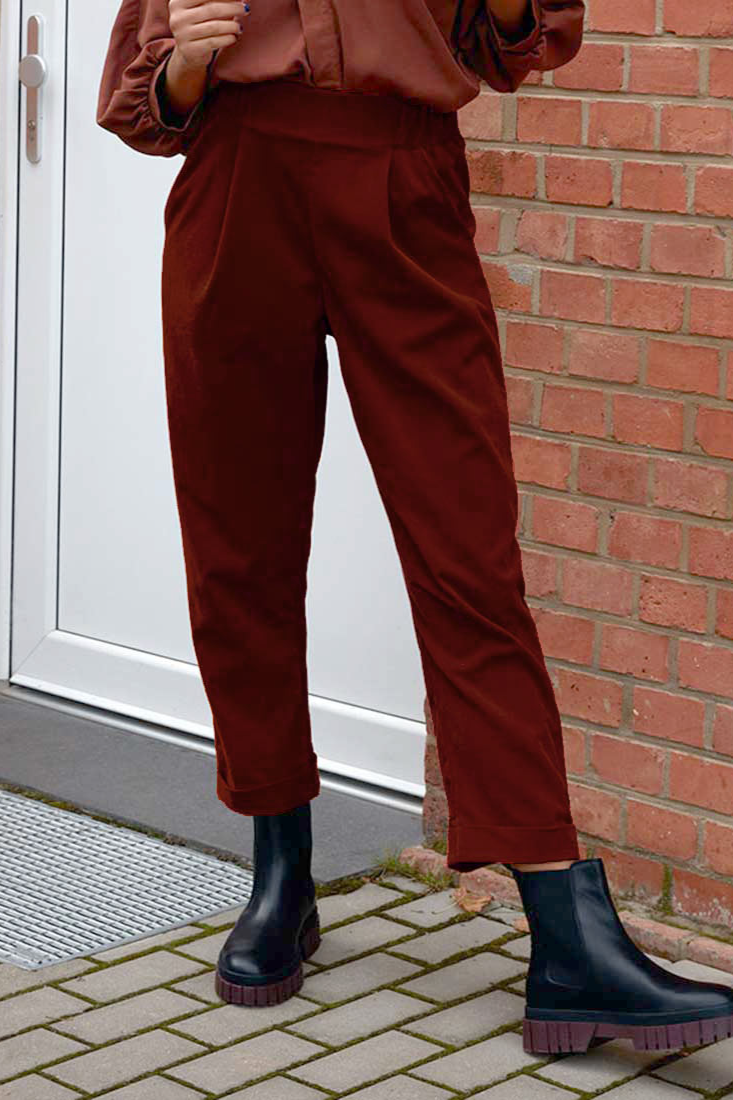Widda Damen vegan Hose Sepp Rot Braun