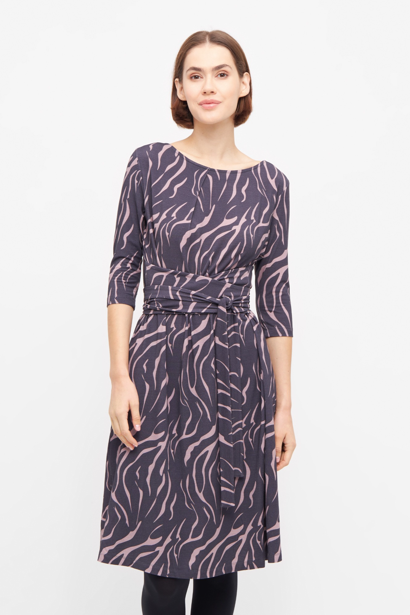 Image of Widda dames vegan Wikkeljurk Kimori Donkerblauw/Grijs