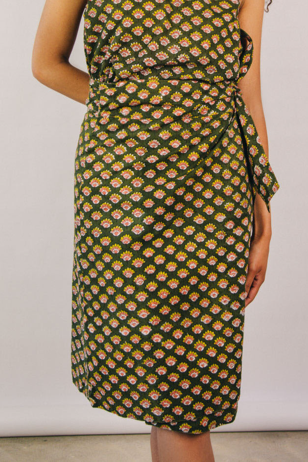 el.résidu Damen vegan Rock Amira Lang Grün