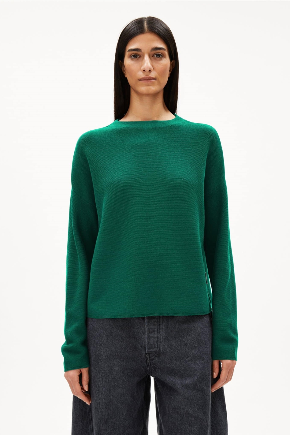 ARMEDANGELS Damen vegan Pullover Merinaa Links Links GrÃ¼n