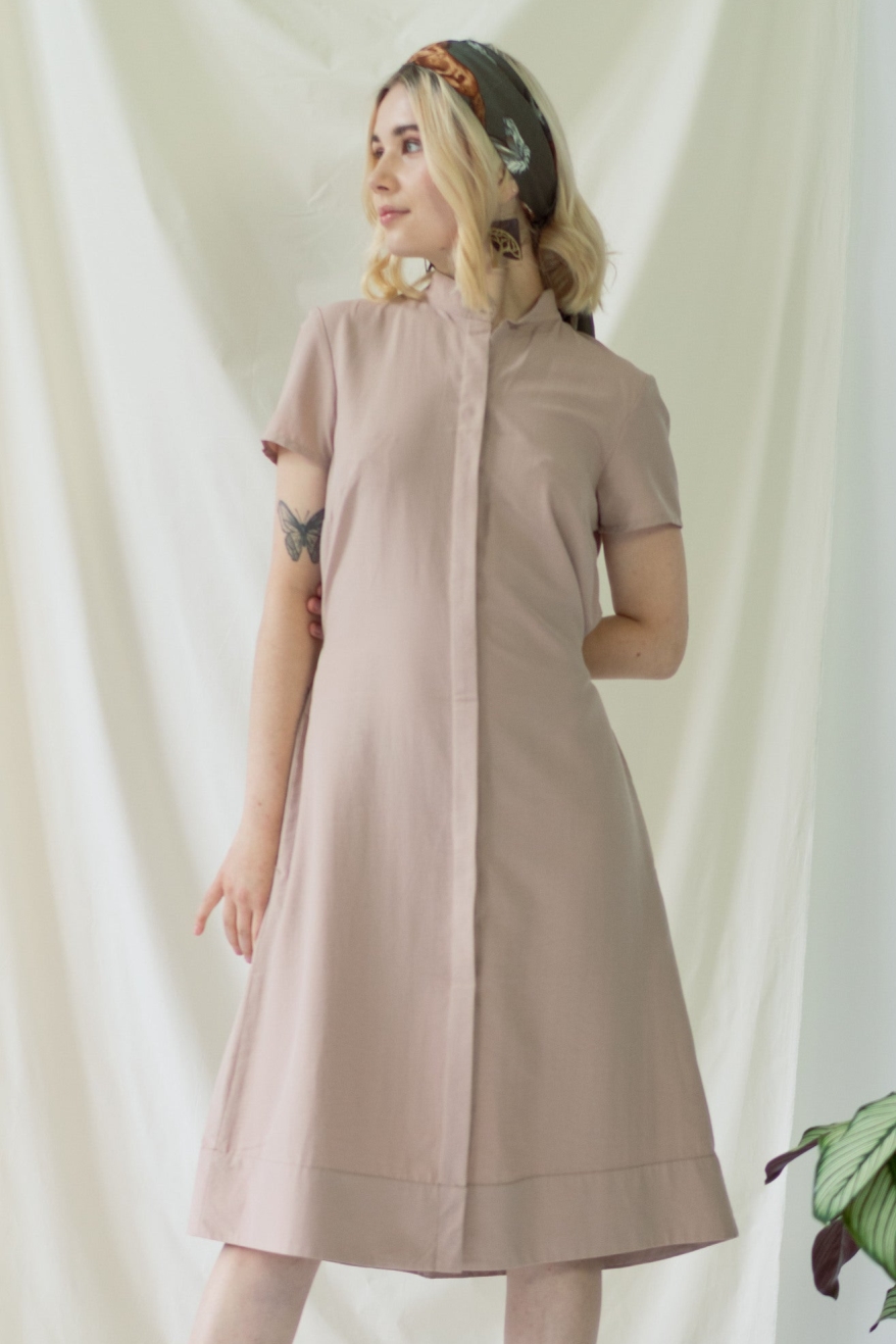 AYANI Damen vegan Hemdkleid Mit Kurzen Ã„rmeln Melanie Rose