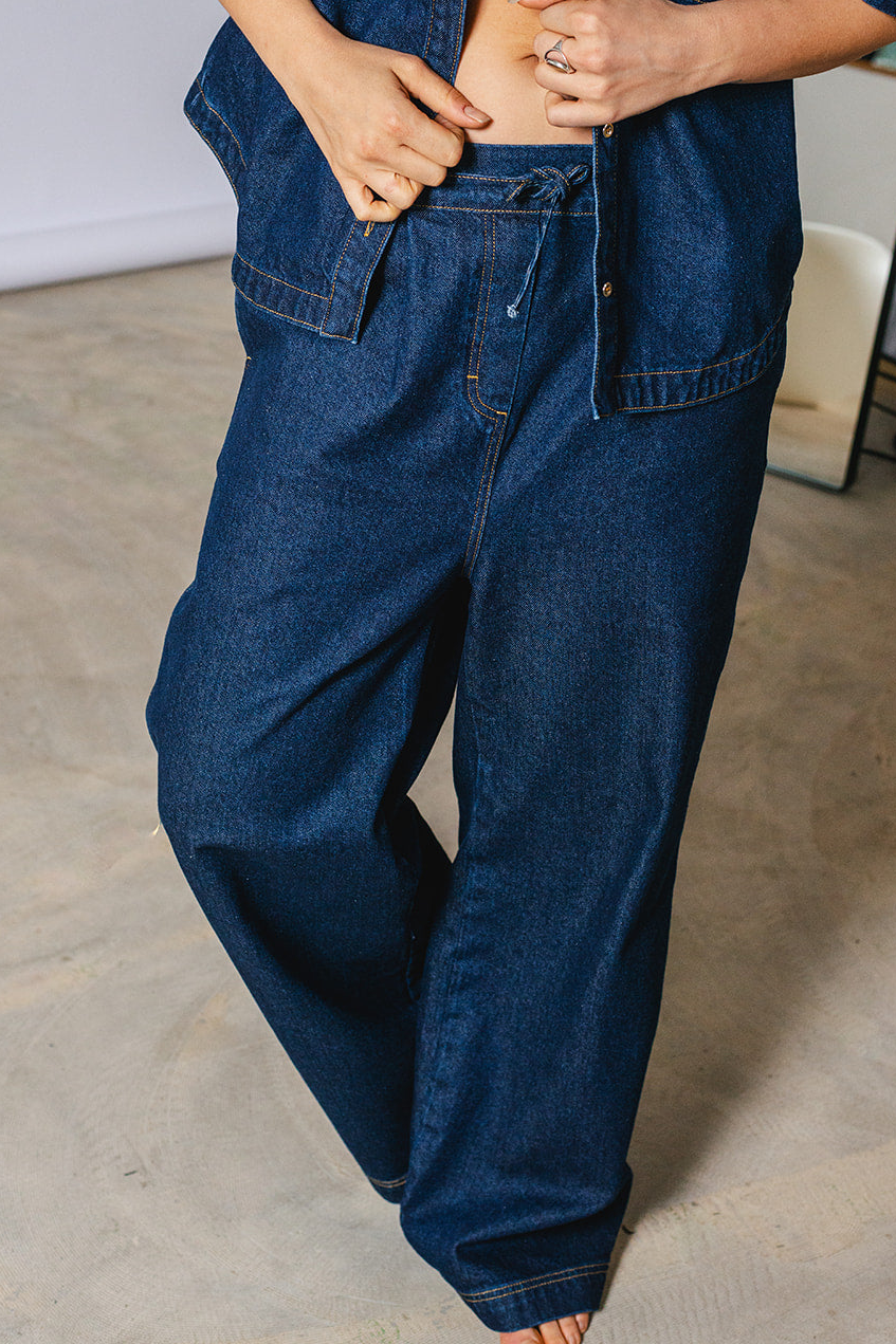 El.rÃ©sidu Damen vegan Jeans Elena Dunkelblau