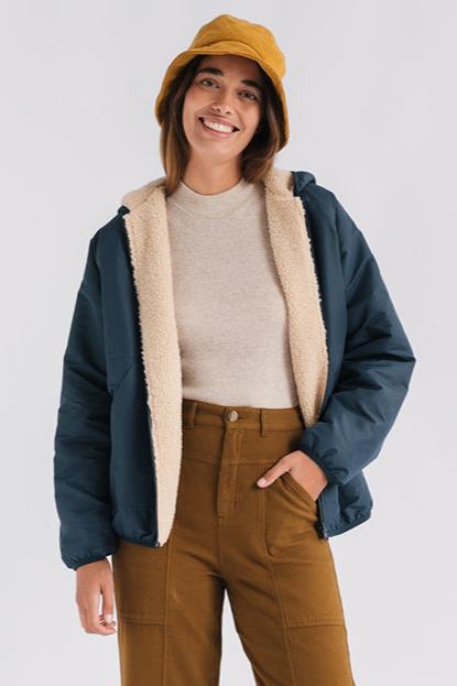 Image of TWOTHIRDS dames vegan Jas Reversible Crozier Blauw Orion
