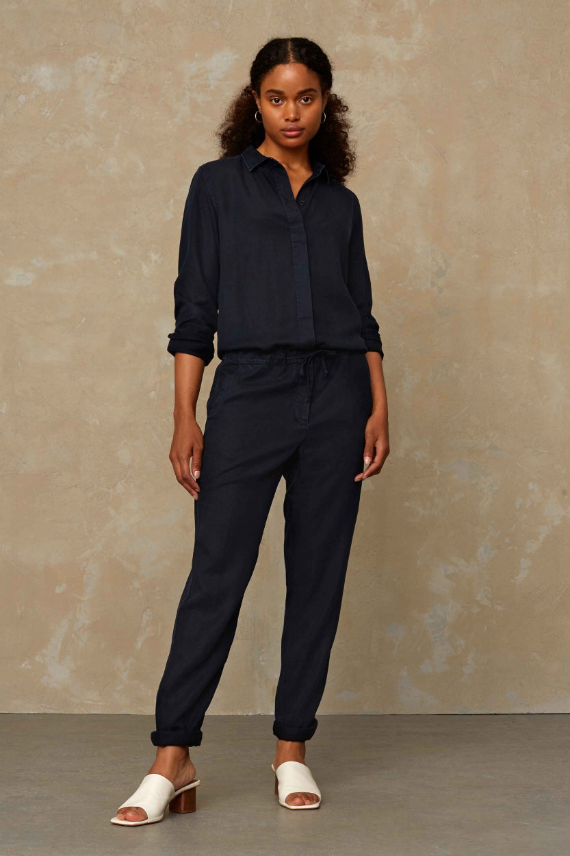 Kings Of Indigo Damen vegan Jumpsuit Stephanie Blau/Schwarz