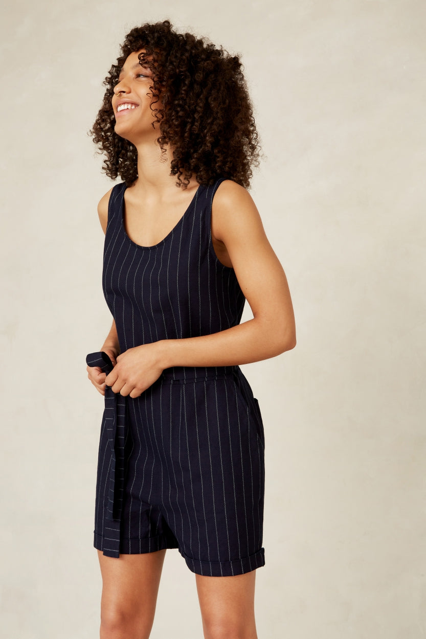 Kings Of Indigo Damen vegan Spielanzug Louise Indigo Stripe