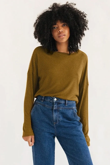 TWOTHIRDS Damen vegan Pullover Gravinis Bronze Braun