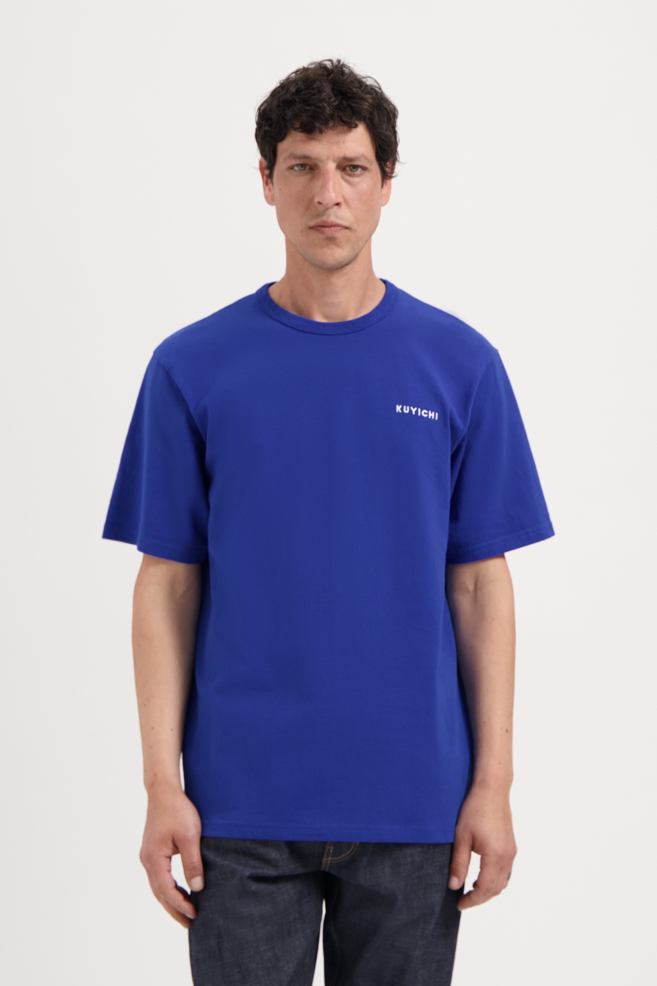 Kuyichi Herren vegan T-Shirt Liam Heavyweight Signature Dusk Indigo