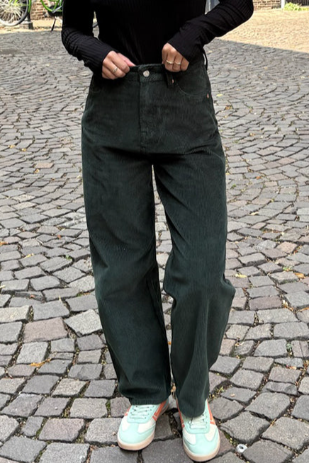 Image of Kings of Indigo dames vegan Broek Leila Donkergroen